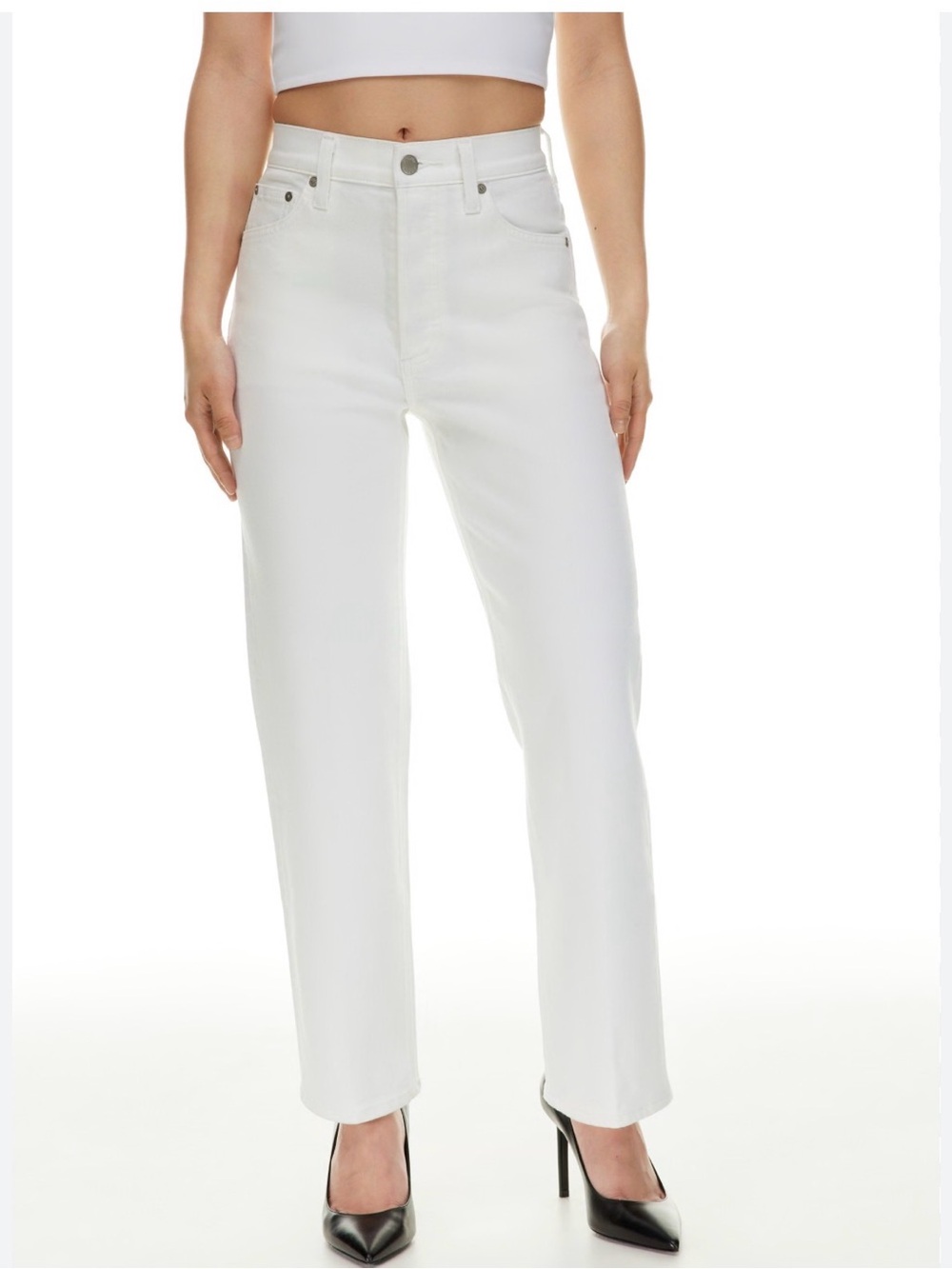 Aritzia Denim Forum The Yoko White High-Rise Slim Jeans 27